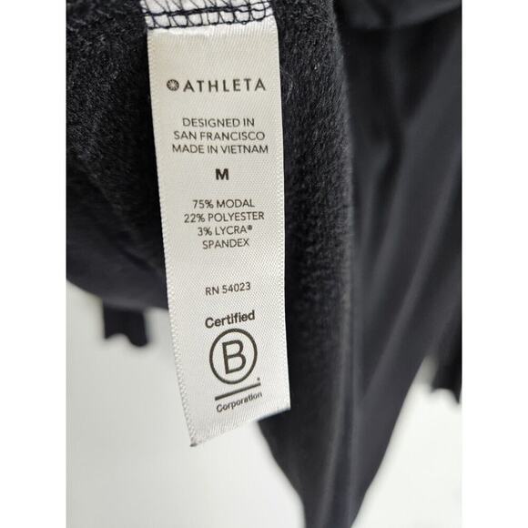 Athleta Purana Wrap Hooded Sweatshirt Black Super Soft Size Medium #486073 - Picture 5 of 5